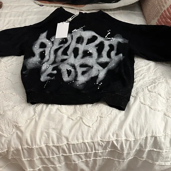 Aelfric Eden Black Sweater with White Graffiti - Picture 1 of 8